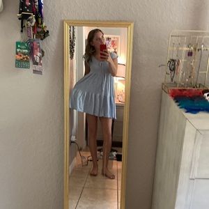 White and blue sun dress